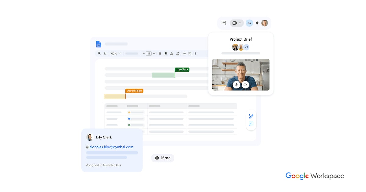 Vista de Google Docs AI