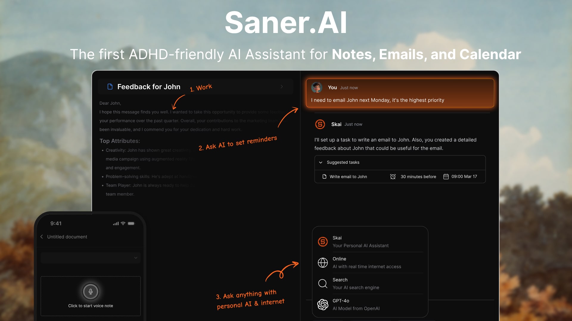 Vista de Saner.ai